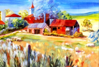 Painting titled "o Thezel Lot" by Anne Marie Mazzocchi, Original Artwork, Oil