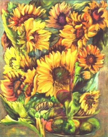 Pintura intitulada "soleil soleil" por Anne Marie Mazzocchi, Obras de arte originais, Óleo
