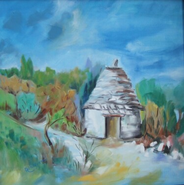 Painting titled "La Blanche. Quercy" by Anne Marie Mazzocchi, Original Artwork, Oil