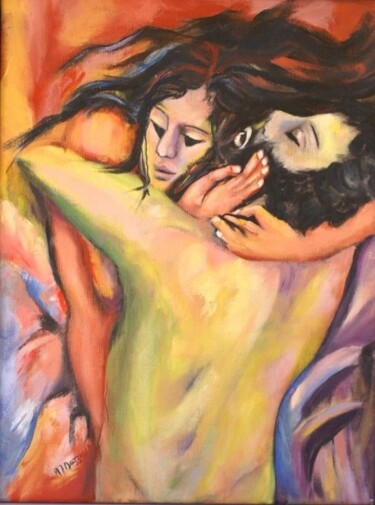 Painting titled "mouvement de l'âme" by Anne Marie Mazzocchi, Original Artwork, Oil