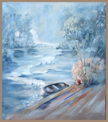 Peinture intitulée "C de la Seine à And…" par Anne Marie Mazzocchi, Œuvre d'art originale, Huile