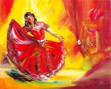 Peinture intitulée "danse pour 1 ac." par Anne Marie Mazzocchi, Œuvre d'art originale