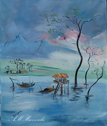 Schilderij getiteld "au-vietnam-1-h-s-t-…" door Anne Marie Mazzocchi, Origineel Kunstwerk