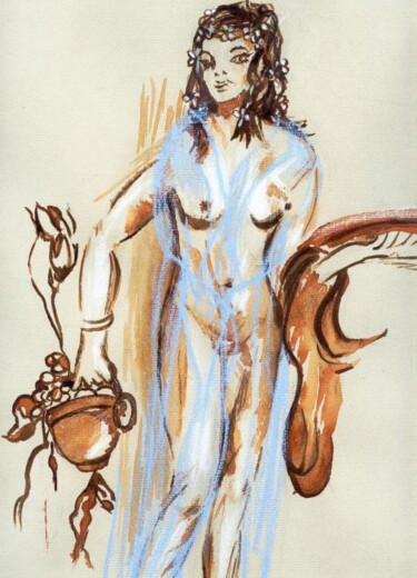 Drawing titled "De Palés" by Anne Marie Mazzocchi, Original Artwork