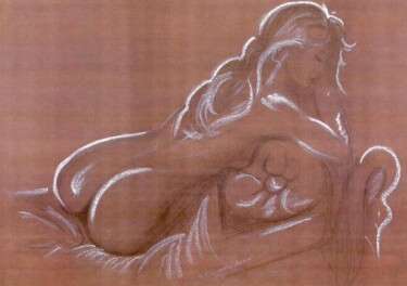 Peinture intitulée "nue mérid.pastel" par Anne Marie Mazzocchi, Œuvre d'art originale