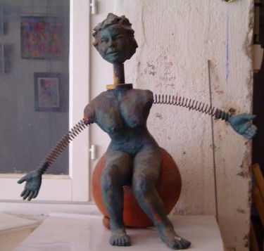 Sculpture intitulée "prenez moi comme je…" par Anne Marie Mermet, Œuvre d'art originale, Terre cuite