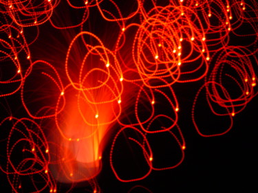 Photography titled "light painting rouge" by Anne Marie Mermet, Original Artwork, Light Painting
