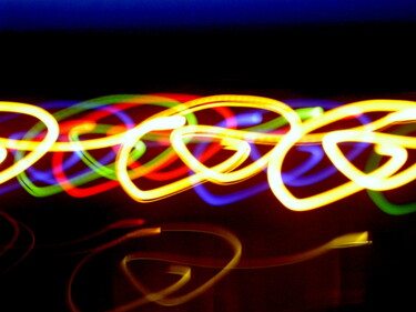 Fotografia intitolato "lihth painting colo…" da Anne Marie Mermet, Opera d'arte originale, Light Painting