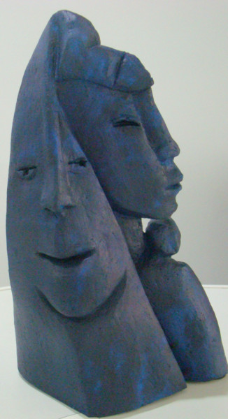 Sculpture titled "trilogie" by Anne Marie Mermet, Original Artwork, Terra cotta