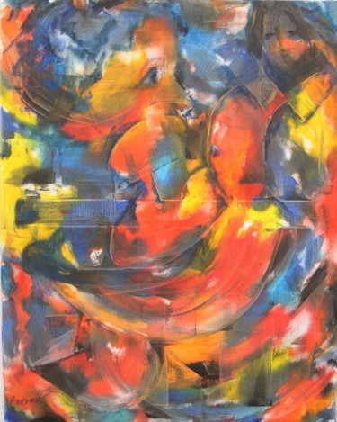 Картина под названием "HUILE" - Anne Marie Mermet, Подлинное произведение искусства, Масло