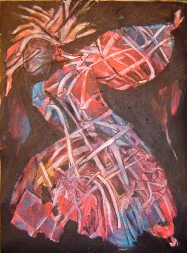 Peinture intitulée "le sorcier" par Anne Marie Mermet, Œuvre d'art originale, Acrylique