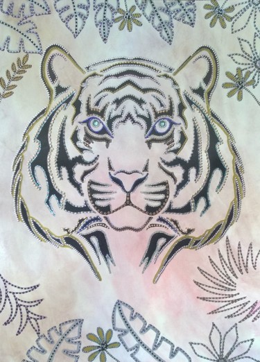 Rysunek zatytułowany „Tigre” autorstwa Anne-Marie Musso, Oryginalna praca, Marker