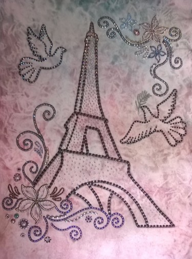 Drawing titled "Tour Eiffel" by Anne-Marie Musso, Original Artwork, Marker