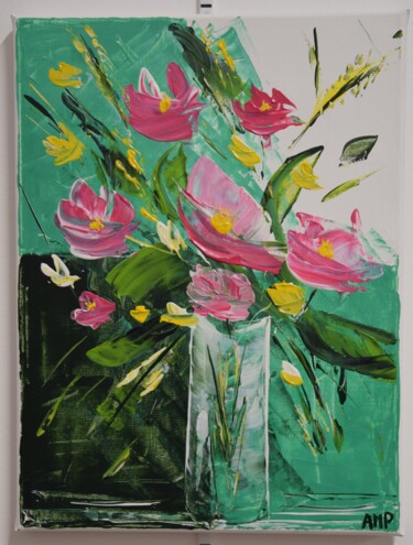 Painting titled "Printemps" by Anne Marie Palaze, Original Artwork, Acrylic