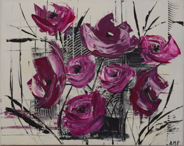 Peinture intitulée "Fleurs modernes" par Anne Marie Palaze, Œuvre d'art originale, Acrylique