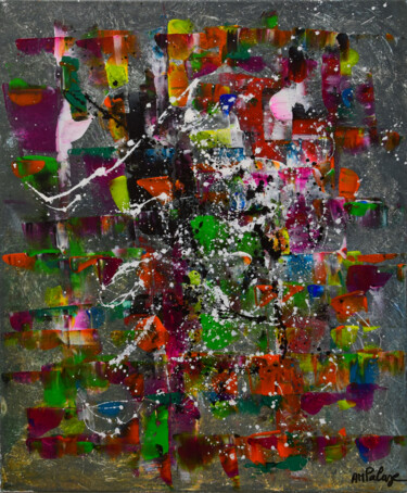 Pintura intitulada "Vitrail multicolore" por Anne Marie Palaze, Obras de arte originais, Acrílico