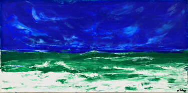 Painting titled "Mer agitée" by Anne Marie Palaze, Original Artwork, Acrylic