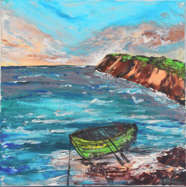 Painting titled "Bord de mer" by Anne Marie Palaze, Original Artwork, Acrylic