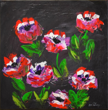 Peinture intitulée "Les 7 Fleurs" par Anne Marie Palaze, Œuvre d'art originale, Acrylique