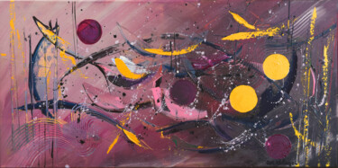 Painting titled "Planète II" by Anne Marie Palaze, Original Artwork, Acrylic