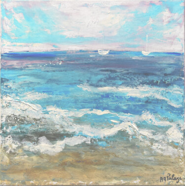 Peinture intitulée "Plage II" par Anne Marie Palaze, Œuvre d'art originale, Acrylique