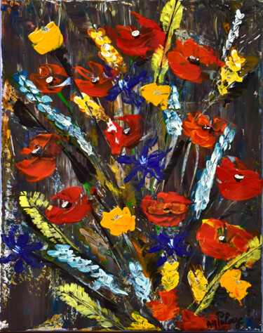 Peinture intitulée "Bouquet Champêtre II" par Anne Marie Palaze, Œuvre d'art originale, Acrylique