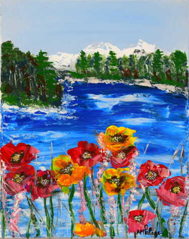 Malarstwo zatytułowany „Lac de Montagne II” autorstwa Anne Marie Palaze, Oryginalna praca, Akryl