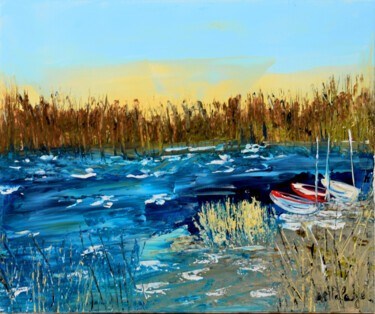Pintura titulada "Lac Landais" por Anne Marie Palaze, Obra de arte original, Acrílico