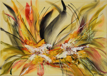 Painting titled "Fleurs des Îles" by Anne Marie Palaze, Original Artwork, Acrylic
