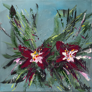 Malerei mit dem Titel "Fleurs Exotiques III" von Anne Marie Palaze, Original-Kunstwerk, Acryl
