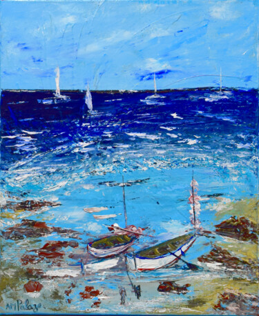 Painting titled "Plage du Morbihan" by Anne Marie Palaze, Original Artwork, Acrylic