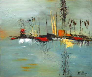 Malerei mit dem Titel "Île Mystérieuse" von Anne Marie Palaze, Original-Kunstwerk, Acryl
