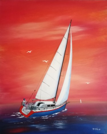 Painting titled "Brise marine" by Anne-Marie Picot, Original Artwork, Acrylic