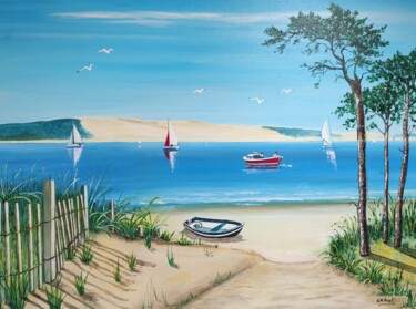 Painting titled "Cap Ferret" by Anne-Marie Picot, Original Artwork, Acrylic
