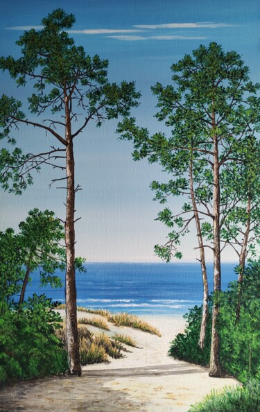 제목이 "Le petit chemin de…"인 미술작품 Anne-Marie Picot로, 원작, 아크릴 나무 들것 프레임에 장착됨
