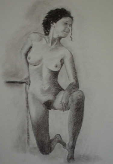 Dibujo titulada "nu" por Anne Marie Podrini, Obra de arte original, Carbón