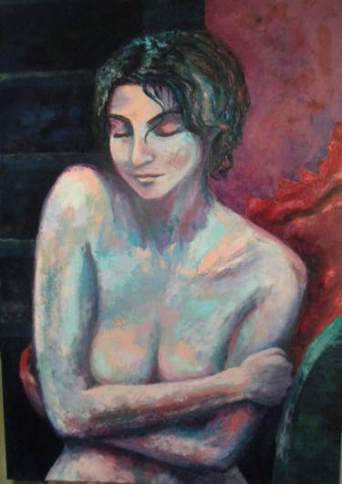 Painting titled "Sensualité" by Anne Marie Podrini, Original Artwork, Oil