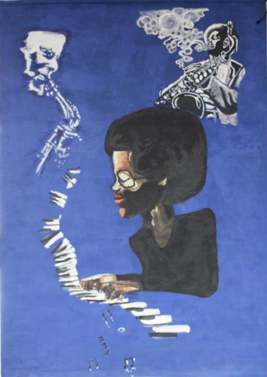Painting titled "Jazz" by Anne-Marie Simard-Grasset, Original Artwork, Acrylic