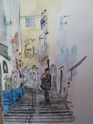 Peinture intitulée "rue.jpg" par Anne-Marie Simard-Grasset, Œuvre d'art originale