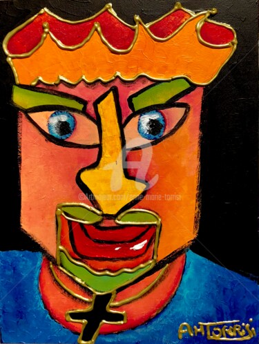 Painting titled "zoom IMMORTEL" by Anne Marie Torrisi, Original Artwork, Acrylic