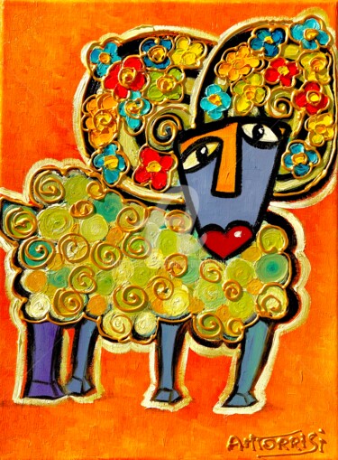 BELIER Peinture intitulée "BELIER" par Anne Marie Torrisi, Œuvre d'art originale, Huile
