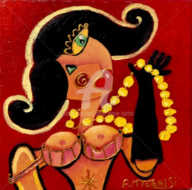 Painting titled "LA SÉDUCTRICE" by Anne Marie Torrisi, Original Artwork, Oil