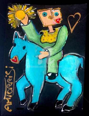 Painting titled "LE CHEVALIER D’OR" by Anne Marie Torrisi, Original Artwork, Acrylic