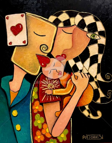 L’ENFANT * Peinture intitulée "L’ENFANT *" par Anne Marie Torrisi, Œuvre d'art originale, Huile