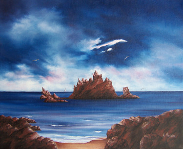 Painting titled "nuit" by Anne Massin, Original Artwork
