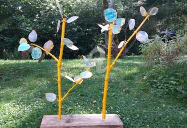Escultura intitulada "Arbres papillons ja…" por Anne Maury, Obras de arte originais