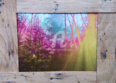 Collages intitulée "Forêt soleil #1" par Anne Maury, Œuvre d'art originale, Travail numérique 2D