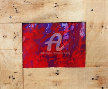 Collages intitulée "Forêt rouge #4" par Anne Maury, Œuvre d'art originale, Travail numérique 2D