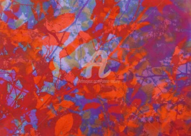 Collages intitulée "Feuillage pop #2" par Anne Maury, Œuvre d'art originale, Travail numérique 2D