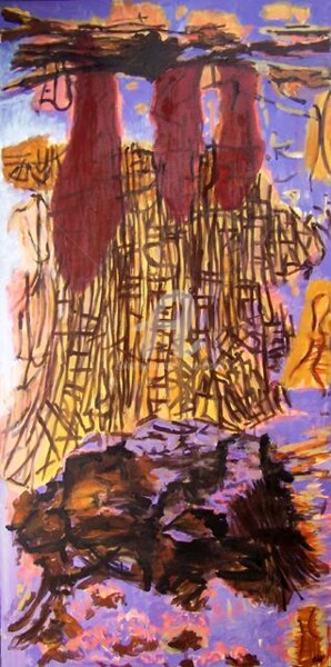 Peinture intitulée "En voie de disparit…" par Anne Maury, Œuvre d'art originale, Huile